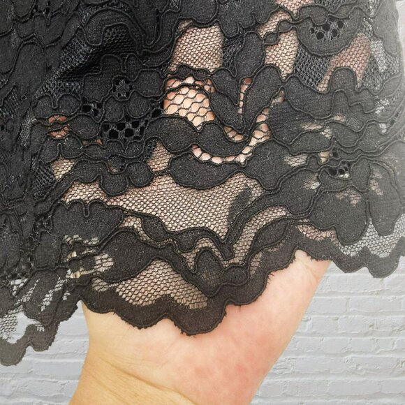 Rebecca Taylor Off Shoulder Lace Black Top Size 8 NWOT - Picture 6 of 13